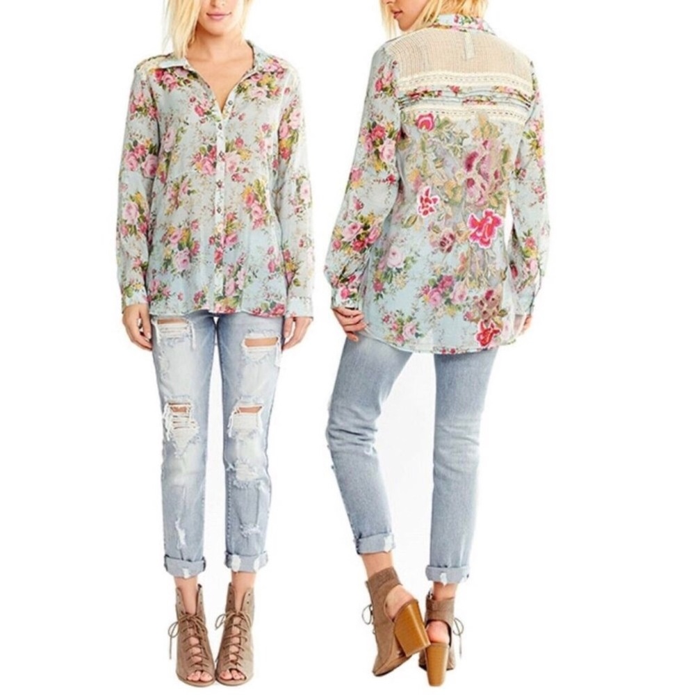 Aratta Garden Party Shirt • Small • Floral  • NWT - Picture 5 of 5
